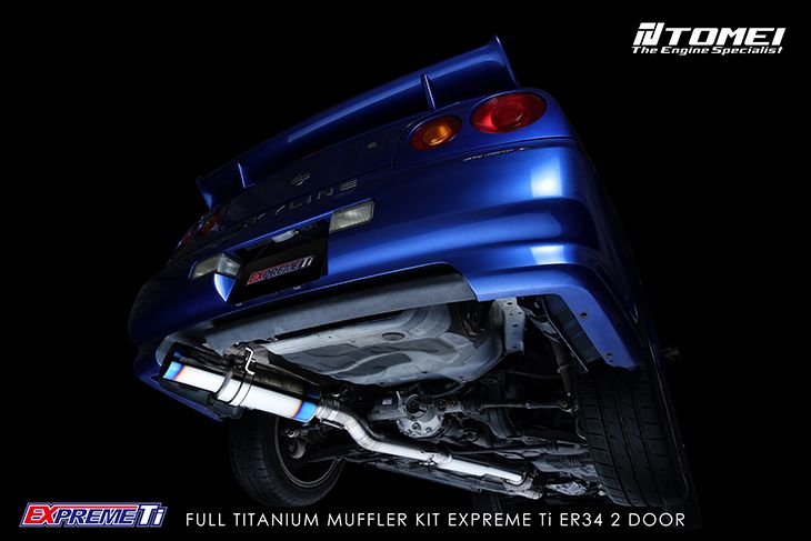Tomei Full Titanium Muffler Kit Expreme Ti 2 Door - Nissan Skyline R34 RB25DET