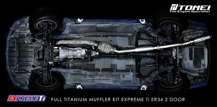 Tomei Full Titanium Muffler Kit Expreme Ti 2 Door - Nissan Skyline R34 RB25DET