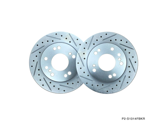 Phase 2 Motortrend Front Brake Rotors Nissan 240sx 1989 - 1998 Stock Caliper P2M